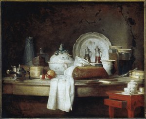 将校の食堂」または「昼食・デザートパーティの残骸」（油彩・キャンバス、1763年頃 作： Jean Baptiste Simeon Chardin