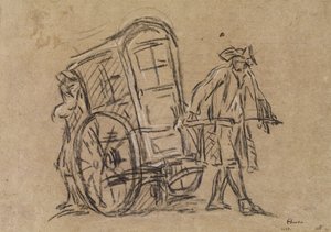 ビネグレット（紙に炭とチョーク） 作： Jean Baptiste Simeon Chardin