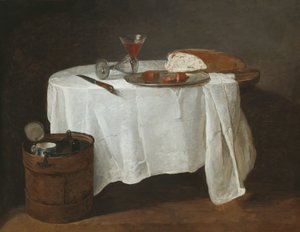 白いテーブルクロス 作： Jean Baptiste Simeon Chardin