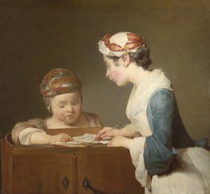 若い女教師 作： Jean Baptiste Simeon Chardin