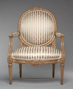 アームチェア（フォーチュイユ）1765年頃（木彫、金箔張り
