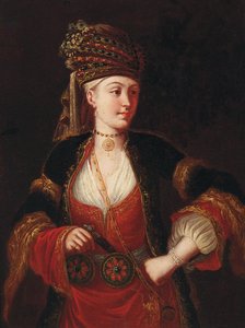 オリエンタルコスチュームの女性 作： Jean Baptiste Vanmour