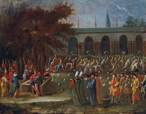イスタンブールのトプカピ宮殿でスルタンアーメド3世に迎えられたオランダの大使 作： Jean Baptiste Vanmour