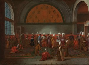Cornelis Calkoen大使に敬意を表しての食事、1727〜30年頃 作： Jean Baptiste Vanmour