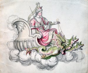 「メデアの椅子」、c1675 作： Jean Berain, Jean Baptiste Lully