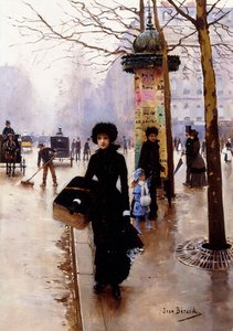 パリジャンで。パリジャンの女性 作： Jean Beraud