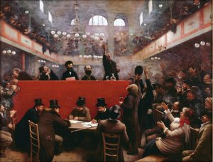 ベロー、ジャン（1849-1936）による「グラファール集会所にて」（所在地：138, boulevard de Menilmontant in Paris）。 作： Jean Beraud