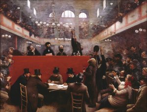 グラファードミーティングホールでグラファードホールでのミーティング、1884年 作： Jean Beraud