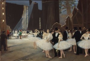オペラハウスの翼の後ろ 作： Jean Beraud