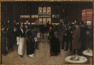 夜のモンマルトル大通り、ヴァリエテ劇場の前、1885年頃（油彩・カンヴァス） 作： Jean Beraud