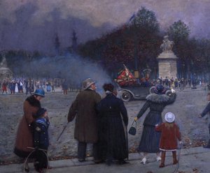 アンヴァリッドで掲げられたドイツ国旗（1914年頃）。 作： Jean Beraud