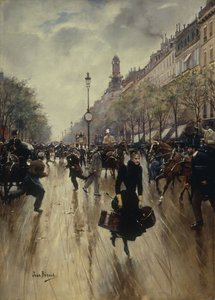 カルフールドゥルーとグランドブルバードでの午後4時、1895年頃