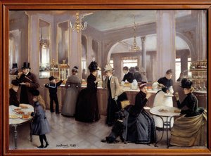 La passerie gloppe avenue des Champs Elysees（シャンゼリゼ通り）。ジャン・ベロー（1849-1935）の絵画 作： Jean Beraud