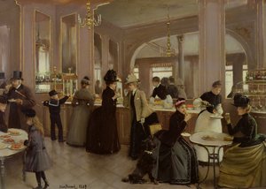 La pâtisserie Gloppe、シャンゼリゼ、1889年。 作： Jean Beraud