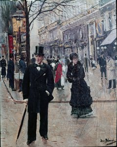 大通りで 作： Jean Beraud
