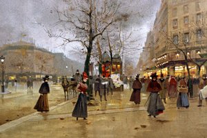 パリ、大通り、1890年頃（絵画） 作： Jean Beraud