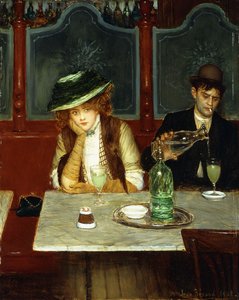 アブサン酒飲み、1908 作： Jean Beraud