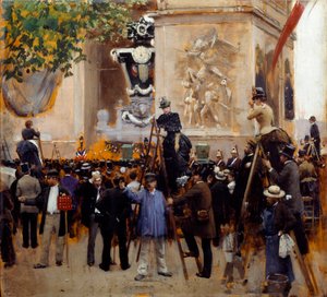 ヴィクトル・ユーゴー（1802～1885）の葬儀（6月1日） エトワール広場 作： Jean Beraud
