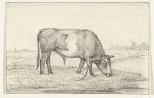 右側の牧草地で牛を放牧 作： Jean Bernard