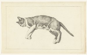 横になっている猫、左、上から見た 作： Jean Bernard