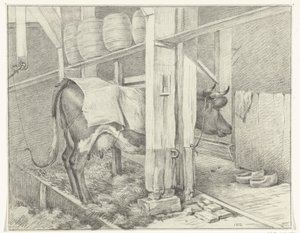毛布で立っている牛 作： Jean Bernard