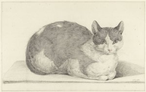 座っている猫、右へ 作： Jean Bernard