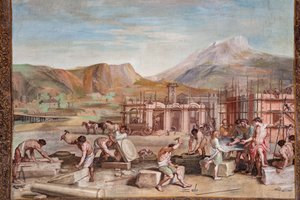 ニサの建設を計画する建築家たちとバッカス 作： Jean Boulanger