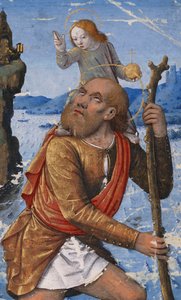 セントクリストファー、c。 1490-1500 作： Jean Bourdichon