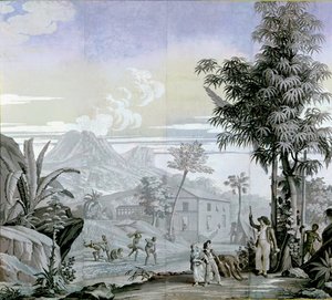 散歩に出かける、アンリベルナディンドサンピエールの「ポールエバージニー」のイラスト（1737-1814）1823 作： Jean Broc