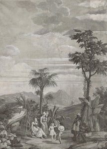 The Children Dance、シリーズ「Paul et Virginie」の壁紙パネル、Dufour＆Cie、c.1823