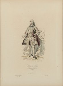 パリのファッション: ルイ 15 世の治世 (手描きの彫刻) 作： Jean Charles (1800 79) Pauquet