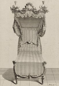 1770年代半ばに出版された「Lit à la Française」（レイド紙にエングレービング 作： Jean Charles (after) Delafosse