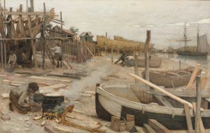 ボートヤード、1875年頃 作： Jean Charles Cazin