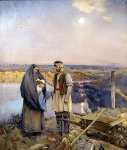 農民の家族を作った日。ジャン・シャルル・カザン（1841-1901）の絵画 日1,99x1,66 m 1888年 パリ、オルセー美術館