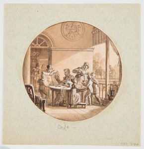 Service des Objets de Dessert (デザート サービス) の彩色磁器プレート、カフェ (コーヒー) のデザイン 作： Jean Charles Develly