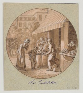 Service des Objets de Desserts (デザート サービス) のための塗装磁器プレート、Les Tartelettes (小さなタルト) のデザイン 作： Jean Charles Develly