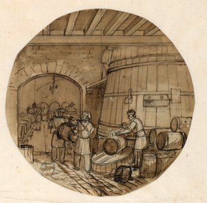 Sevres Industrial Arts Serviceの醸造所インテリア、磁器プレートのデザイン 作： Jean Charles Develly