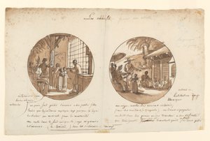 Service des Objets de Dessert (デザート サービス) の塗装磁器プレート、Les Ananas (パイナップル) のデザイン 作： Jean Charles Develly