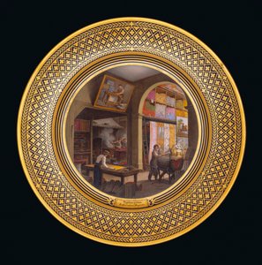壁の壁画、実験室、店、c.1820-35 作： Jean Charles Develly