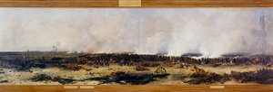 ロシアのキャンペーン。"Panorama of the Battle of Moscova on 7/09/1812".ナポレオン1世ボナパルト（1769-1821）のフランス軍と、ミハイル・ゴレニチェフ・クトゥーゾフ（Golenishchev 作： Jean Charles Langlois