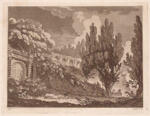 イタリア庭園の階段、1766年。 作： Jean Claude Richard Saint Non