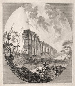 古代遺跡: 古代の水道橋 作： Jean Claude Richard de Saint Non