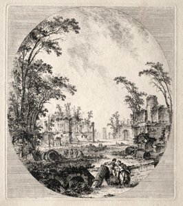 アッピア街道の一部、1756 年。 作： Jean Claude Richard de Saint Non