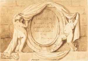 タイトル ページ: ボローニャのサン ミケーレ デ ボスコ教会の楕円形のデザイン 作： Jean Claude Richard de Saint Non after Jean Honoré Fragonard after Carlo Cignani