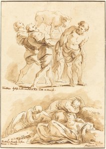 オリーブ山での黄金の子牛とキリストの礼拝 作： Jean Claude Richard de Saint Non after Jean Honoré Fragonard after Jacopo Tintoretto