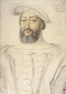 フランス王フランシス1世（1494-1547）の肖像 par Clouet, Jean (c. 1485-1541).紙に黒チョークとサンギー、サイズ：31,6x22,5、16世紀前半、サンクトペテルブルク、エルミタージュ美術館所蔵