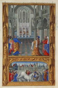 Les Très Riches Heures du Duc de Berry, Folio 129v - The Holy Sacrament 作： Jean Colombe
