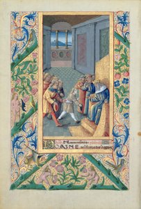 ラットさんQvI126 f.53v「ルイドルレアンの時間の書」から、1469年にダビデがサウルに送られる 作： Jean Colombe