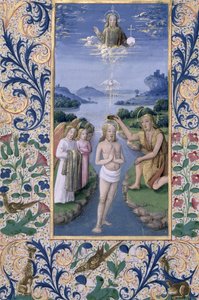 ラットさんQvI126 f.88v「ルイドルレアンの時間の書」からのキリストのバプテスマ、1469