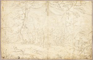 文学の主題宴会シーン 作： Jean Cotelle the younger